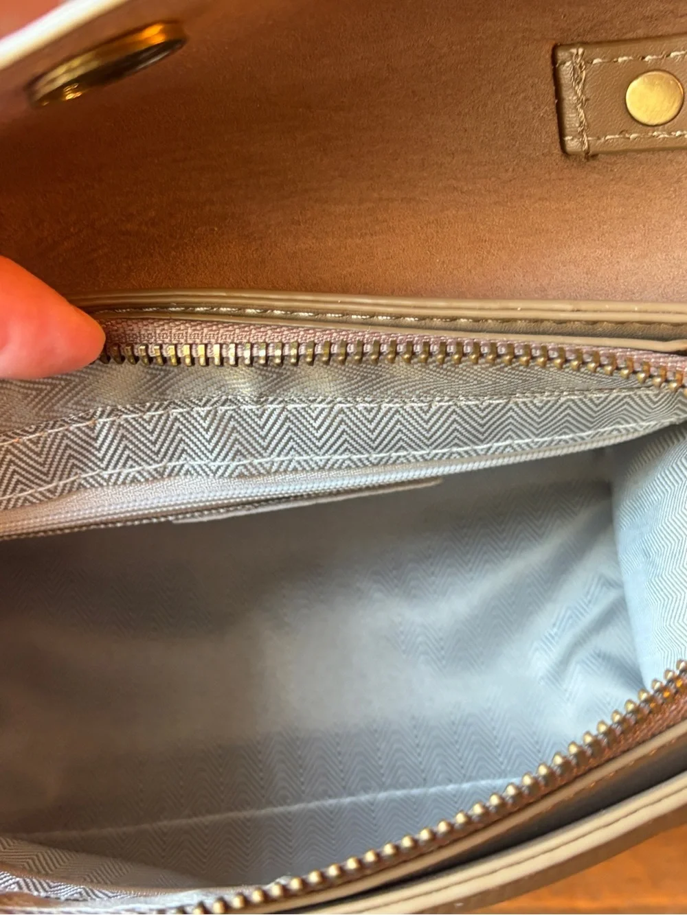 Luxury Style Top Handle Bag - Taupe Leather Purse with Custom Logo & Bear Tag